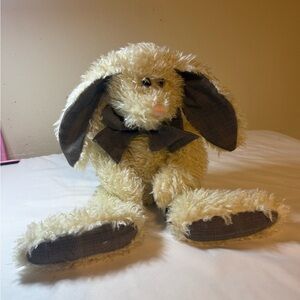 Boyd Bears VTG 95 J. B. Bean Bunny Plush with Cream Curly Fur with Tag